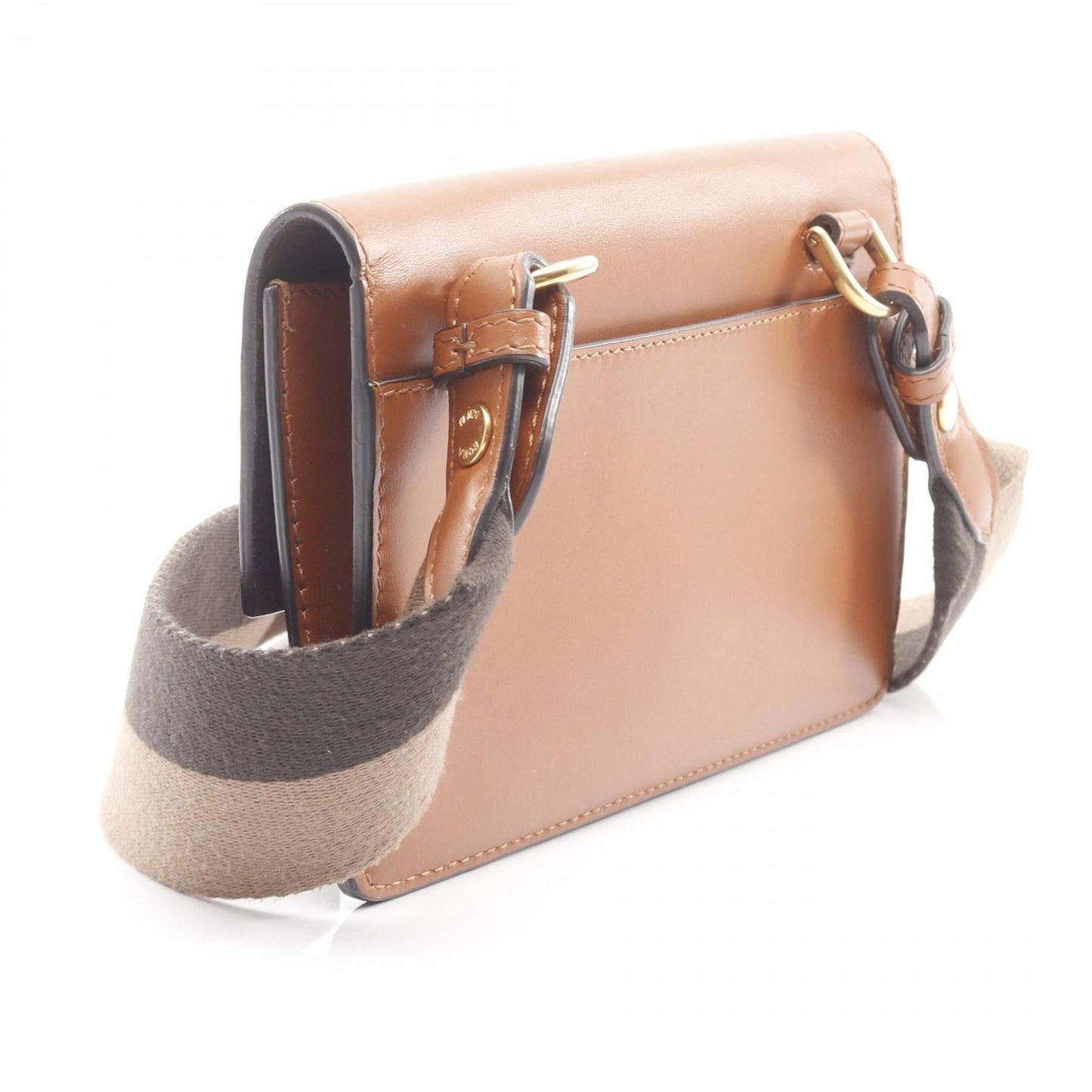 Fendi Flat Shoulder Bag Leather Canvas Shoes