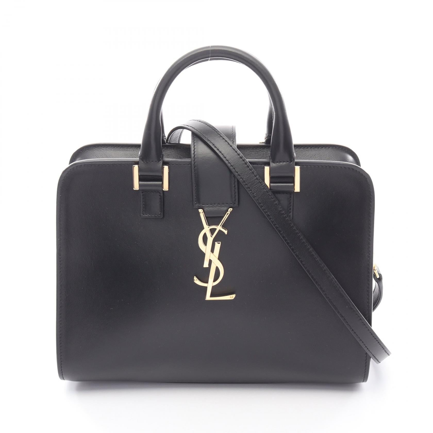 YSL Saint Laurent 2Way Bag Leather Monogram Travel Bag