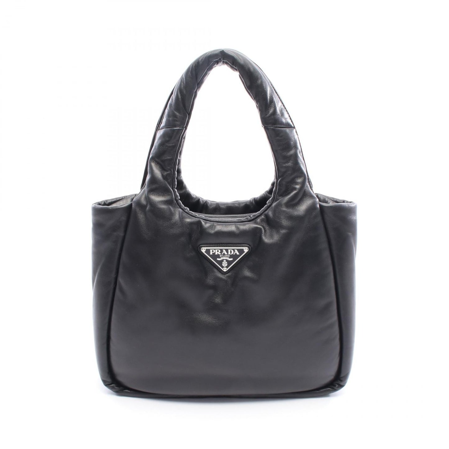 Prada Triangle Handbag Leather Logo Travel Bag