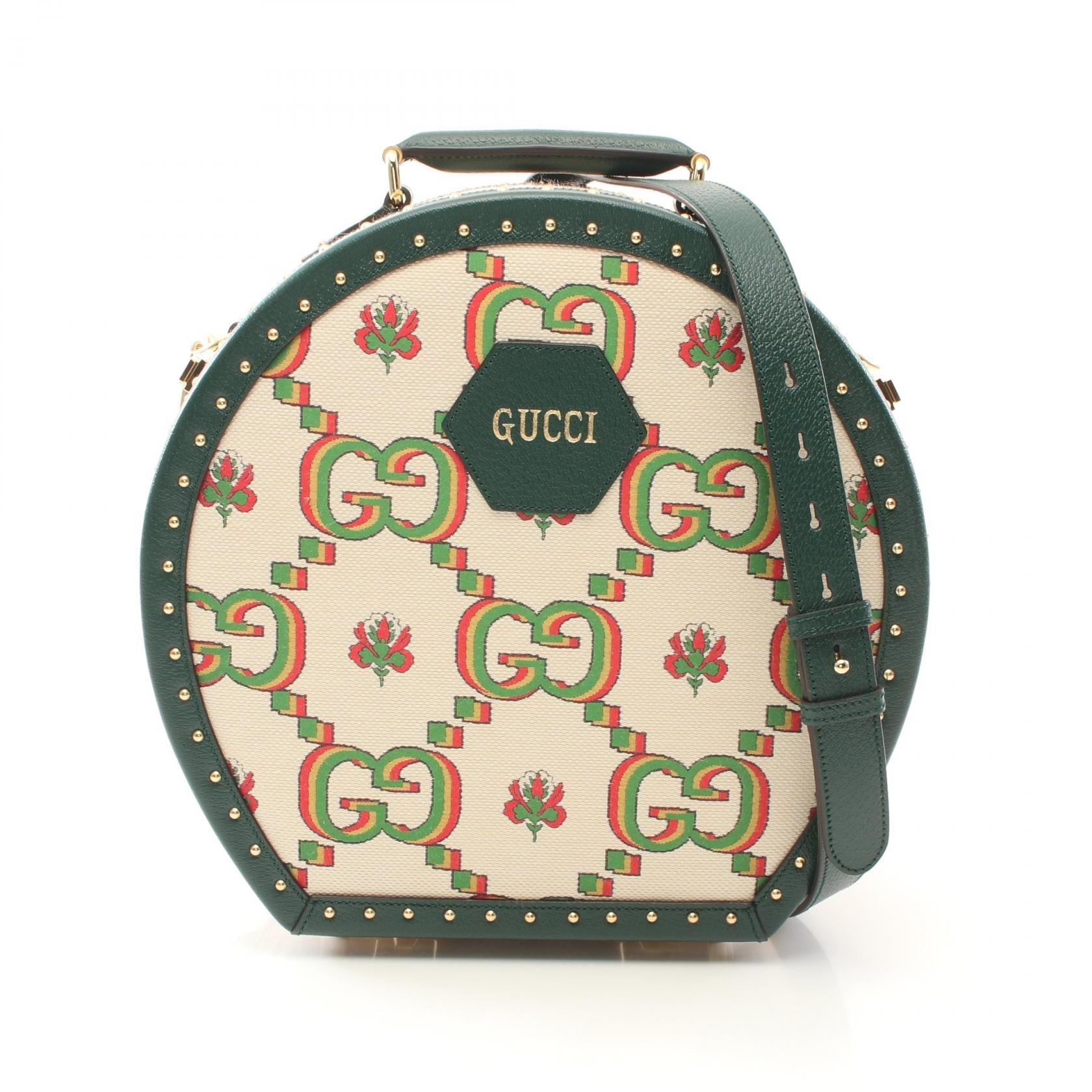 Gucci Flower Jacquard Coated Handbag Canvas Travel Bag