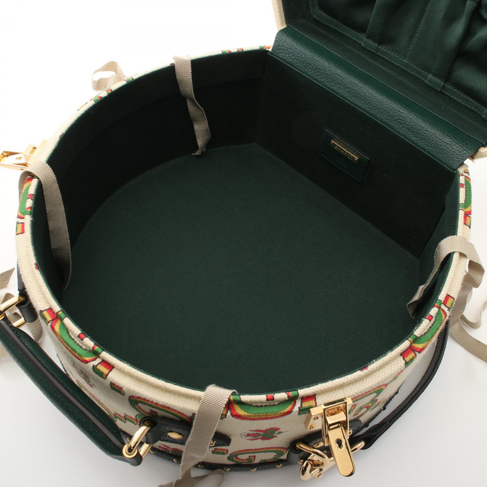 Gucci Flower Jacquard Coated Handbag Canvas Travel Bag