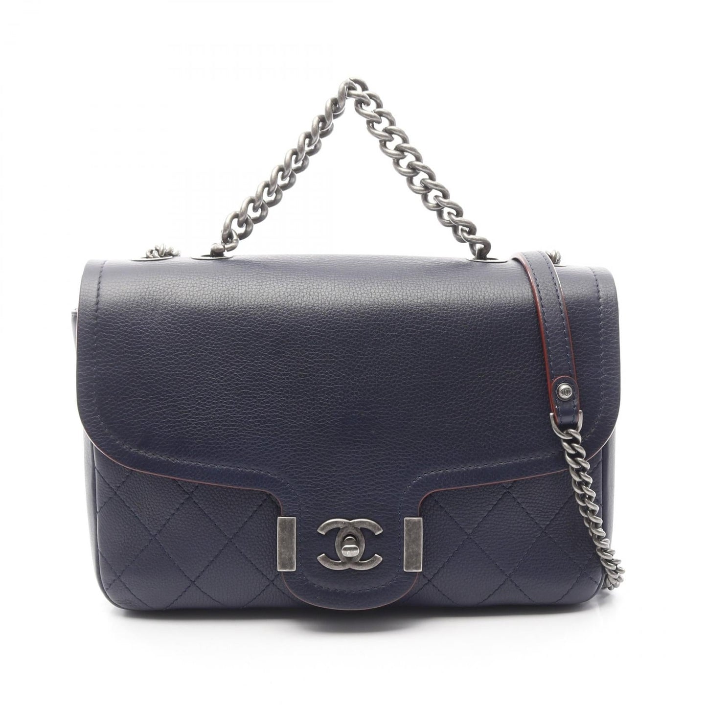 Matelasse Leather Shoulder Bag Structured