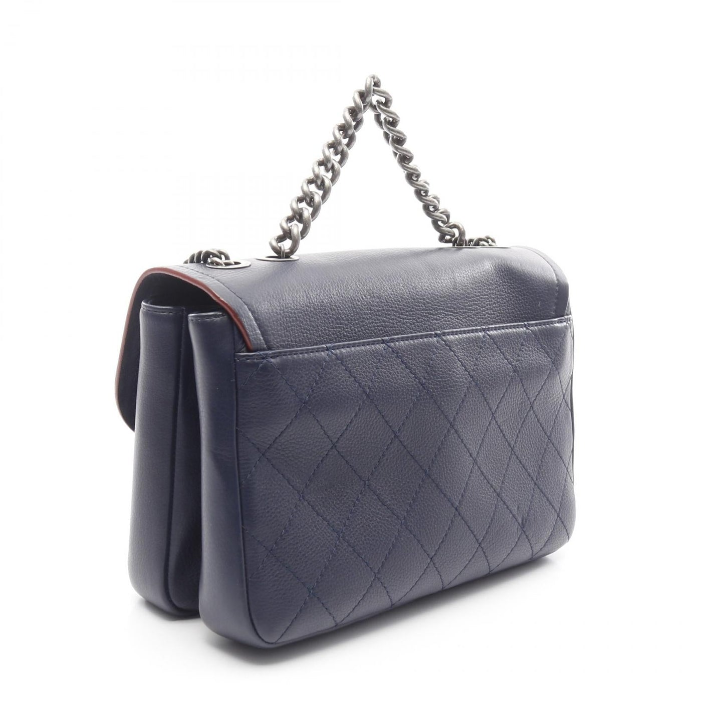 Matelasse Leather Shoulder Bag Structured