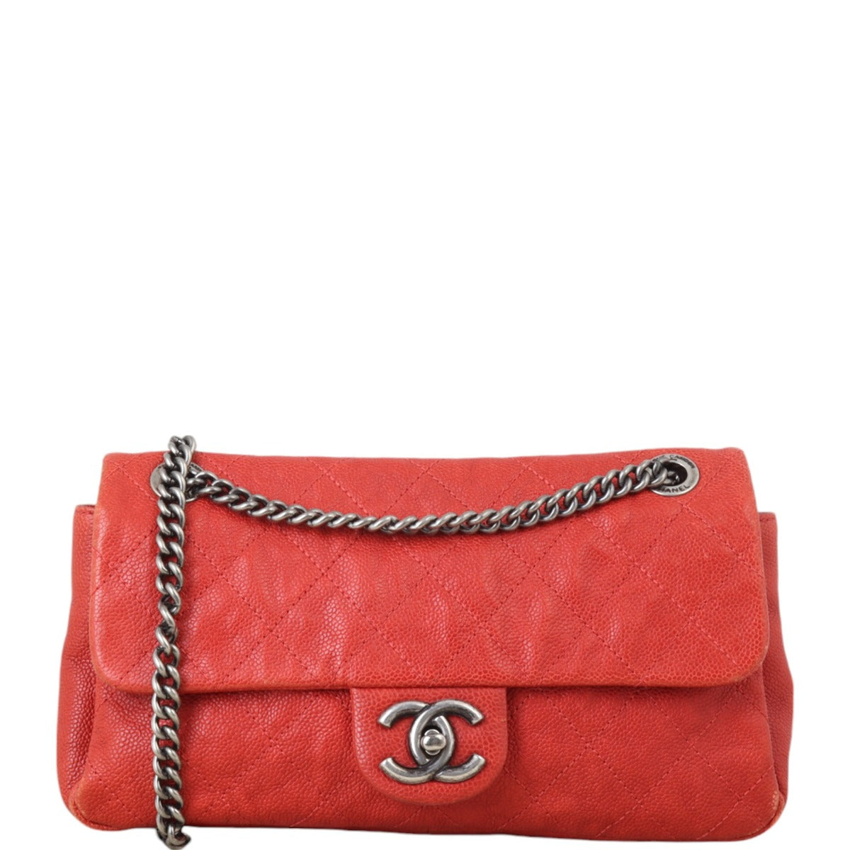 Chanel Simply CC Flap Bag Quilted Red Handbag
