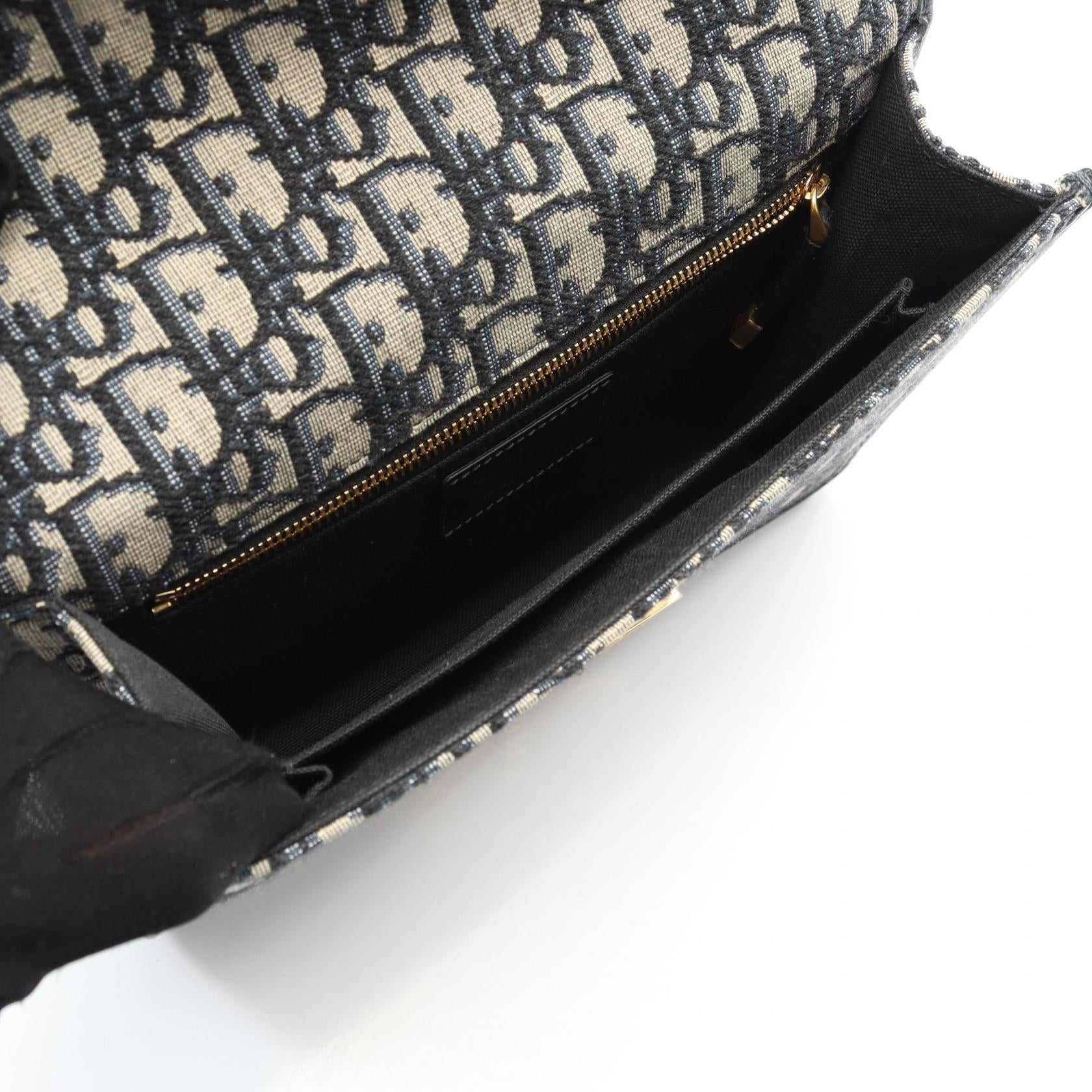 Dior Oblique Jacquard Shoulder Bag Leather Canvas