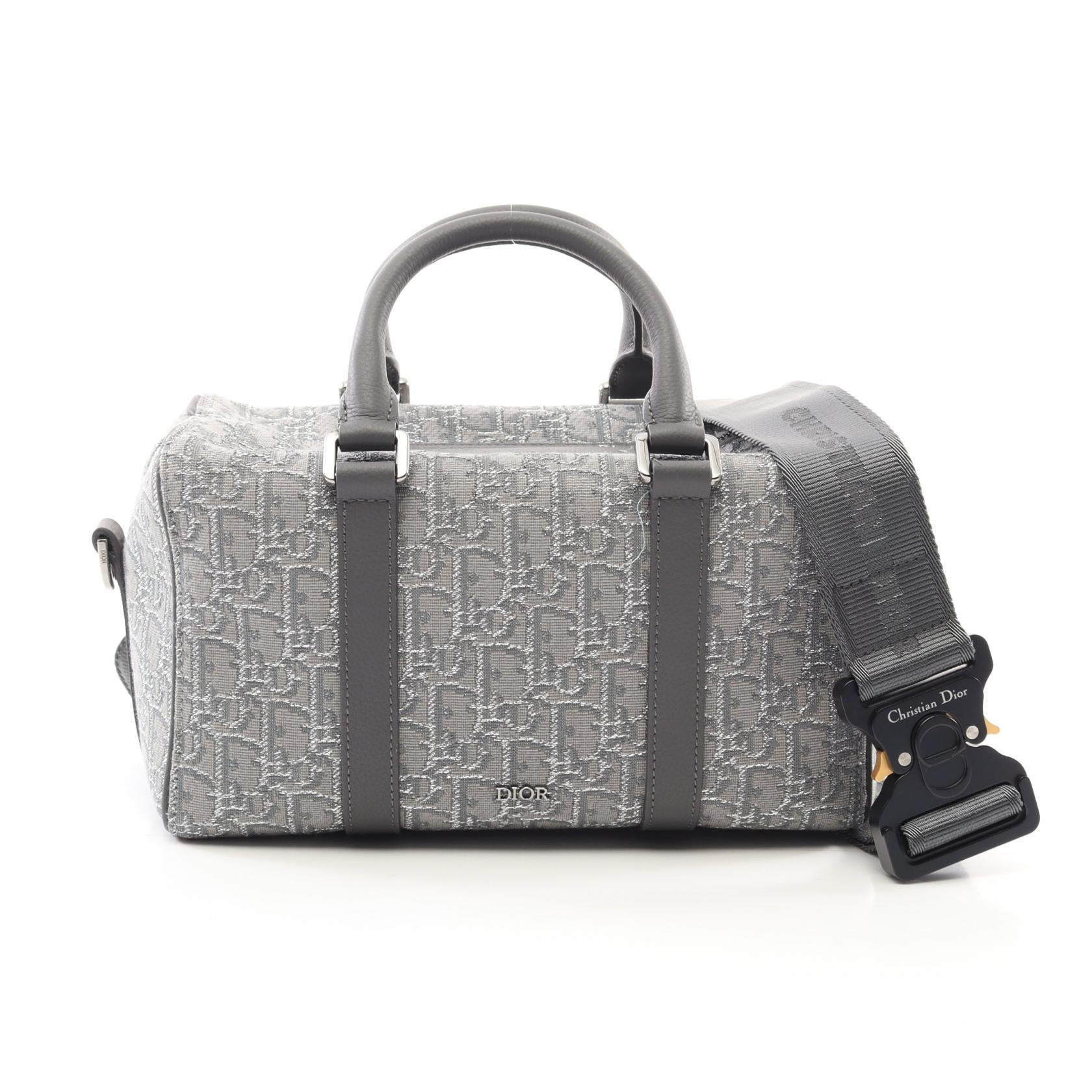 Dior Oblique Handbag Leather Canvas Travel Bag