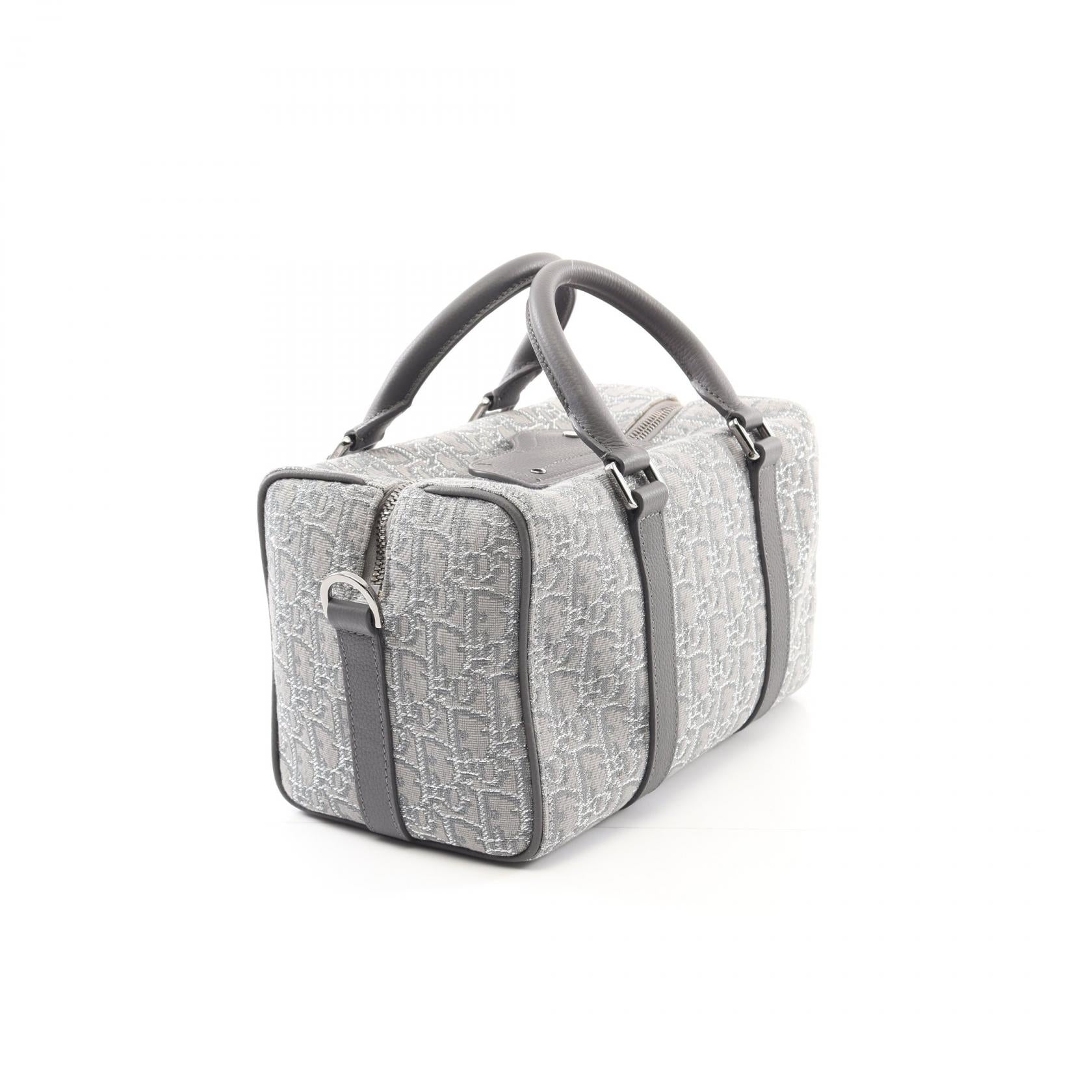 Dior Oblique Handbag Leather Canvas Travel Bag