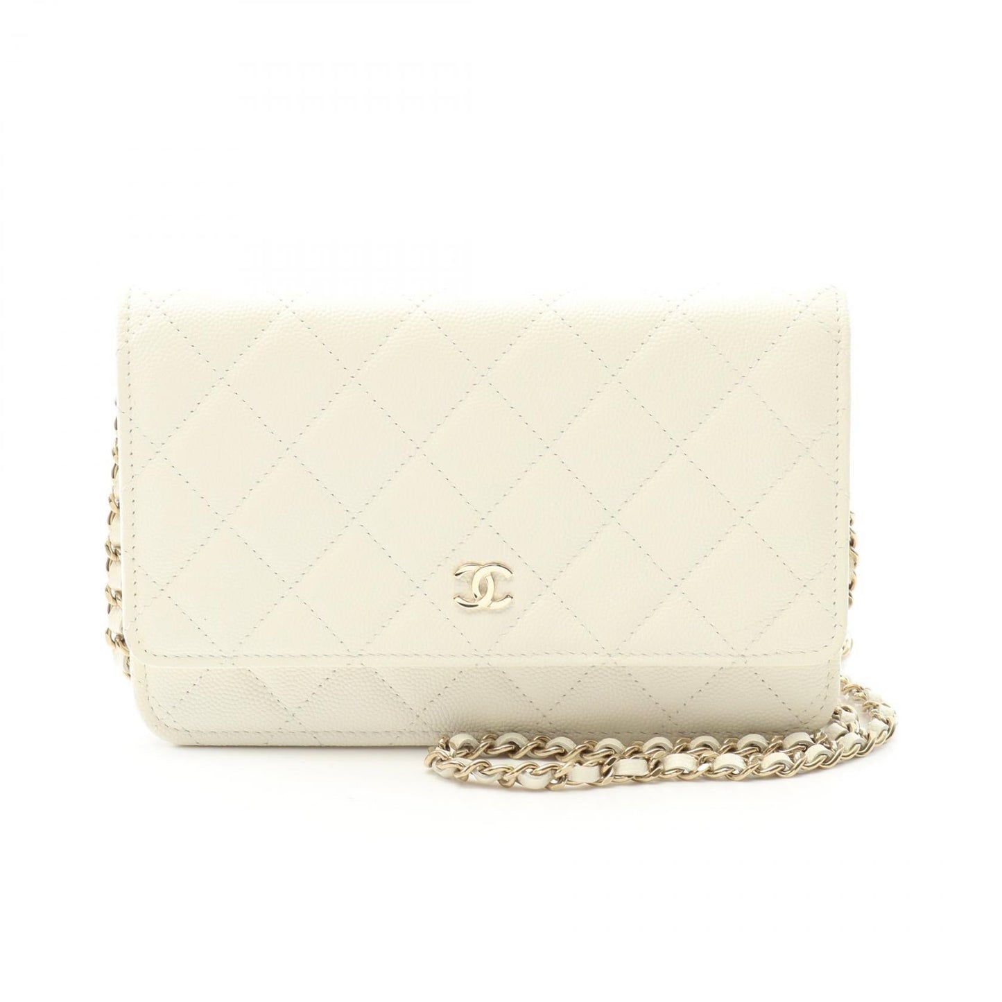 Matelasse Grained Calfskin Shoulder Bag Structured