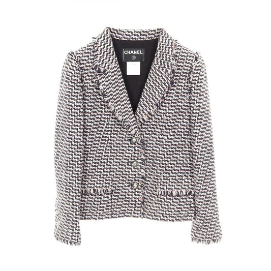 Chanel Coco Mark Button Silk Cotton Rayon Tweed Outerwear