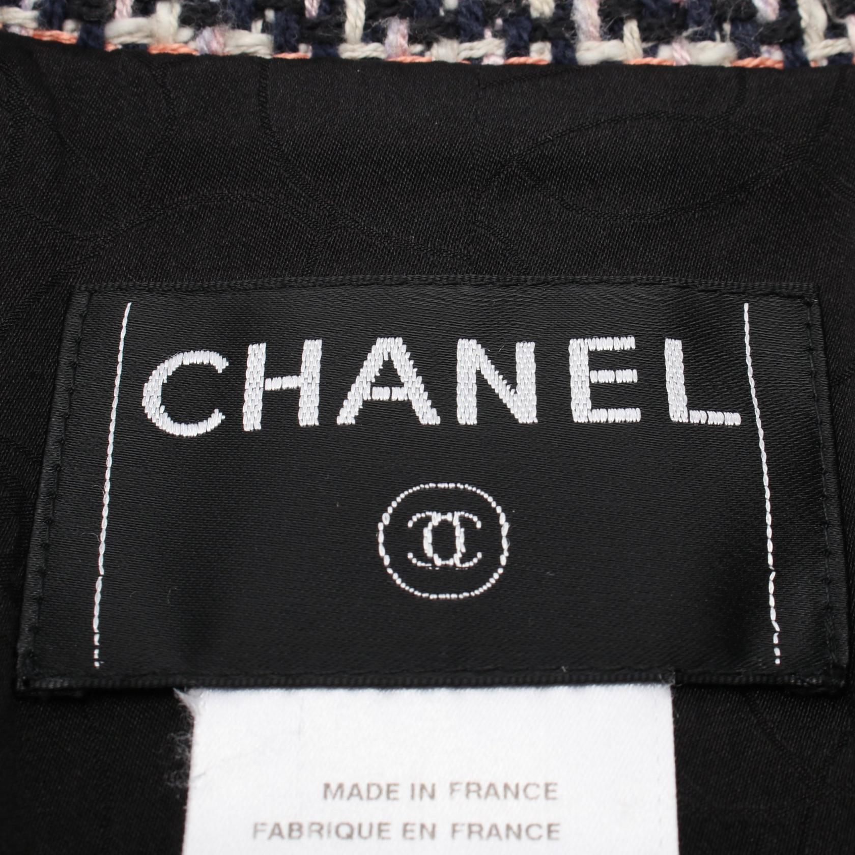 Chanel Coco Mark Button Silk Cotton Rayon Tweed Outerwear