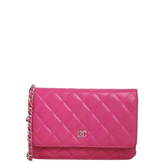 Chanel Classic Wallet on Handbag Quilted Pink Crossbody Bag Chain 06122024