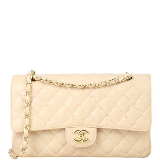 Chanel Classic Double Flap Caviar Handbag Quilted Pink Crossbody Bag
