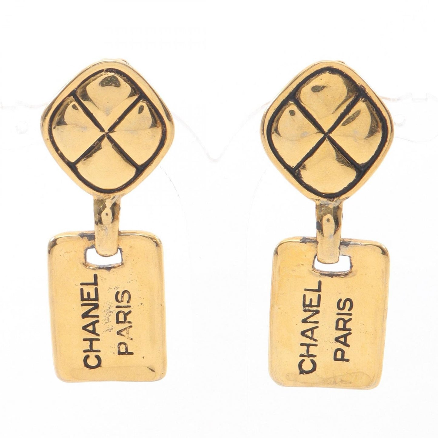 Chanel Logo Plate Earrings Jewelry