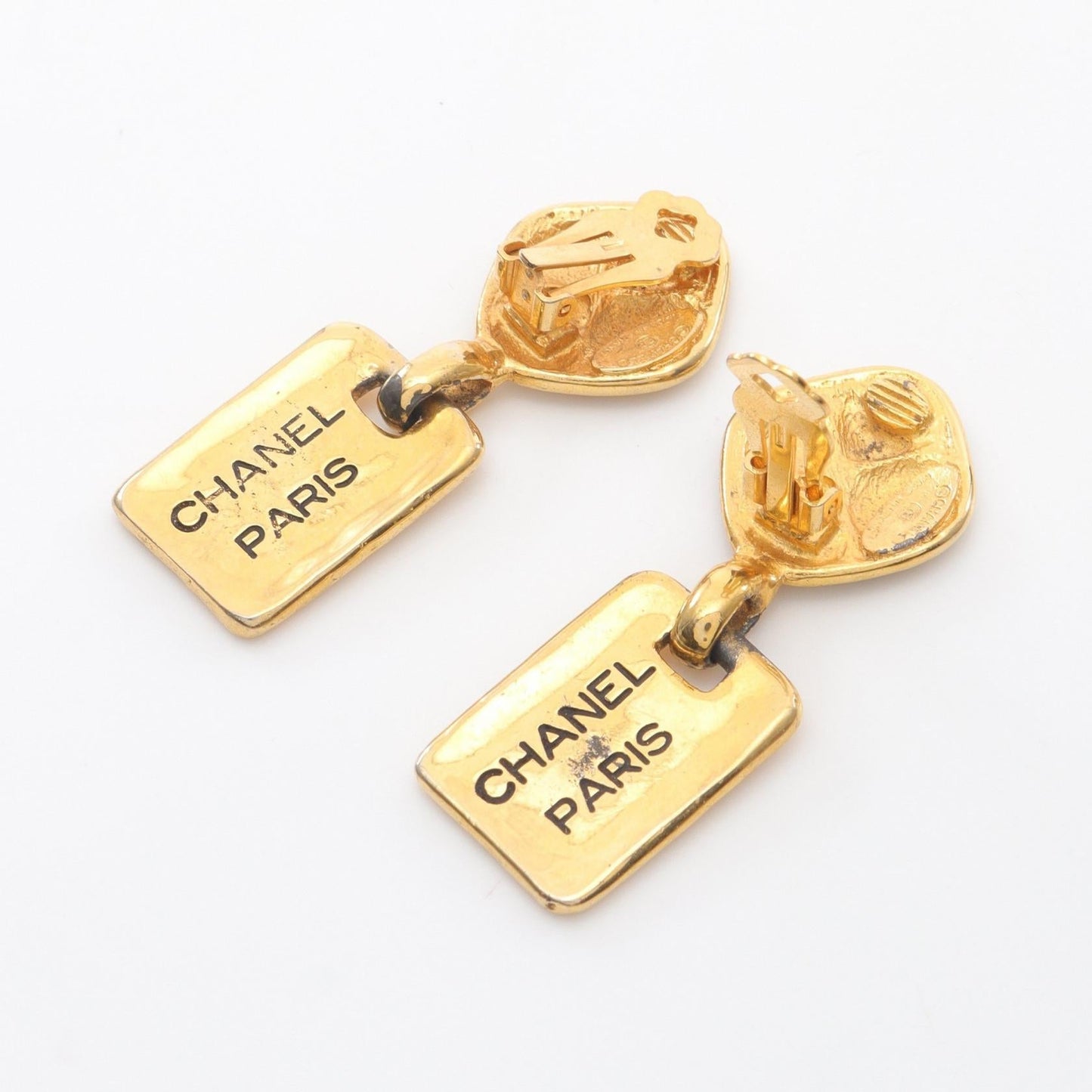Chanel Logo Plate Earrings Jewelry