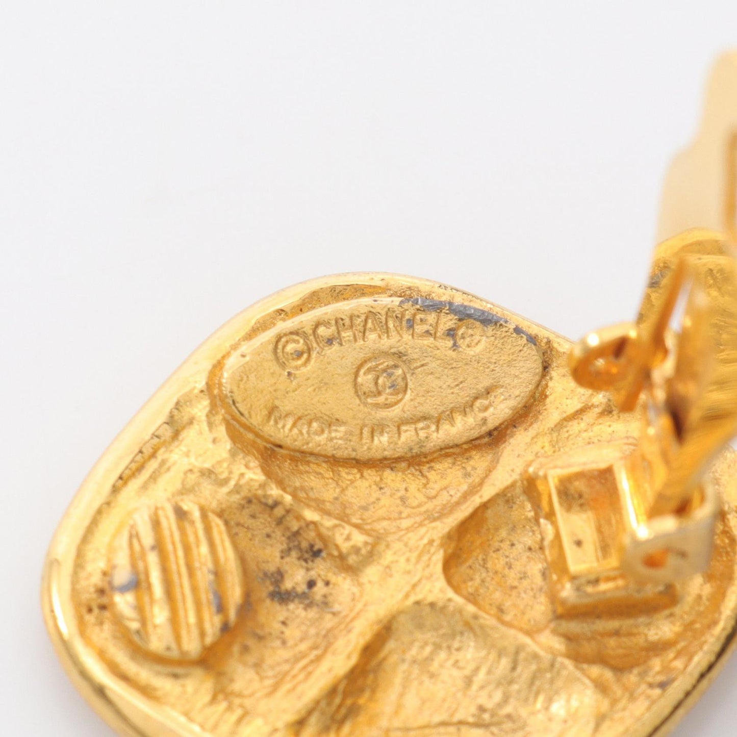 Chanel Logo Plate Earrings Jewelry