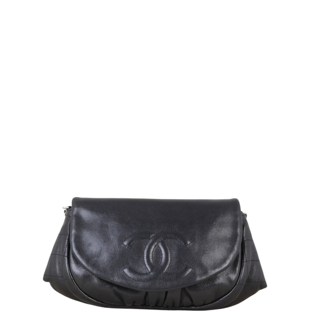 Chanel Half Moon Flap Bag Quilted Black Mini Bag