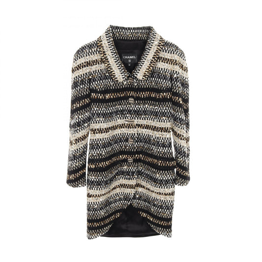 Chanel Coco Mark Button Nylon Wool Polyester Outerwear