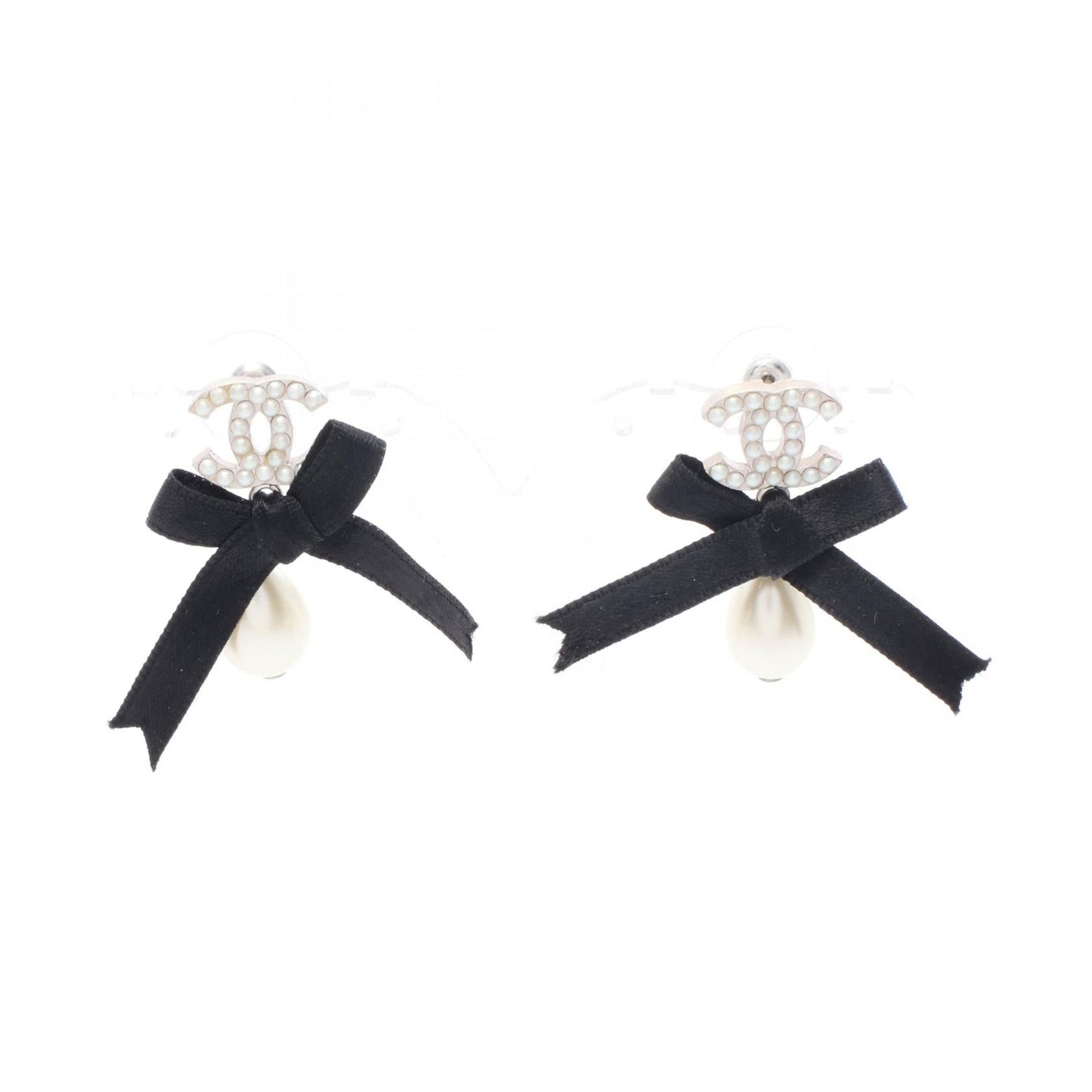 Coco Mark Ribbon Earrings Jewelry Classic