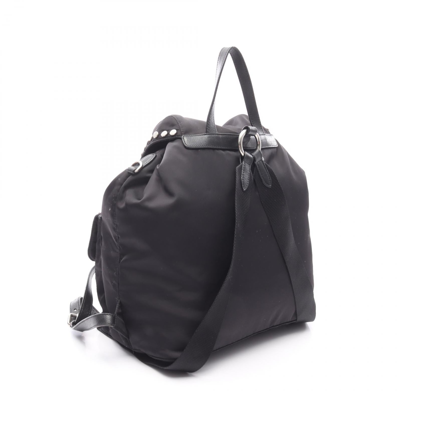 Prada Vela Backpack Leather Nylon