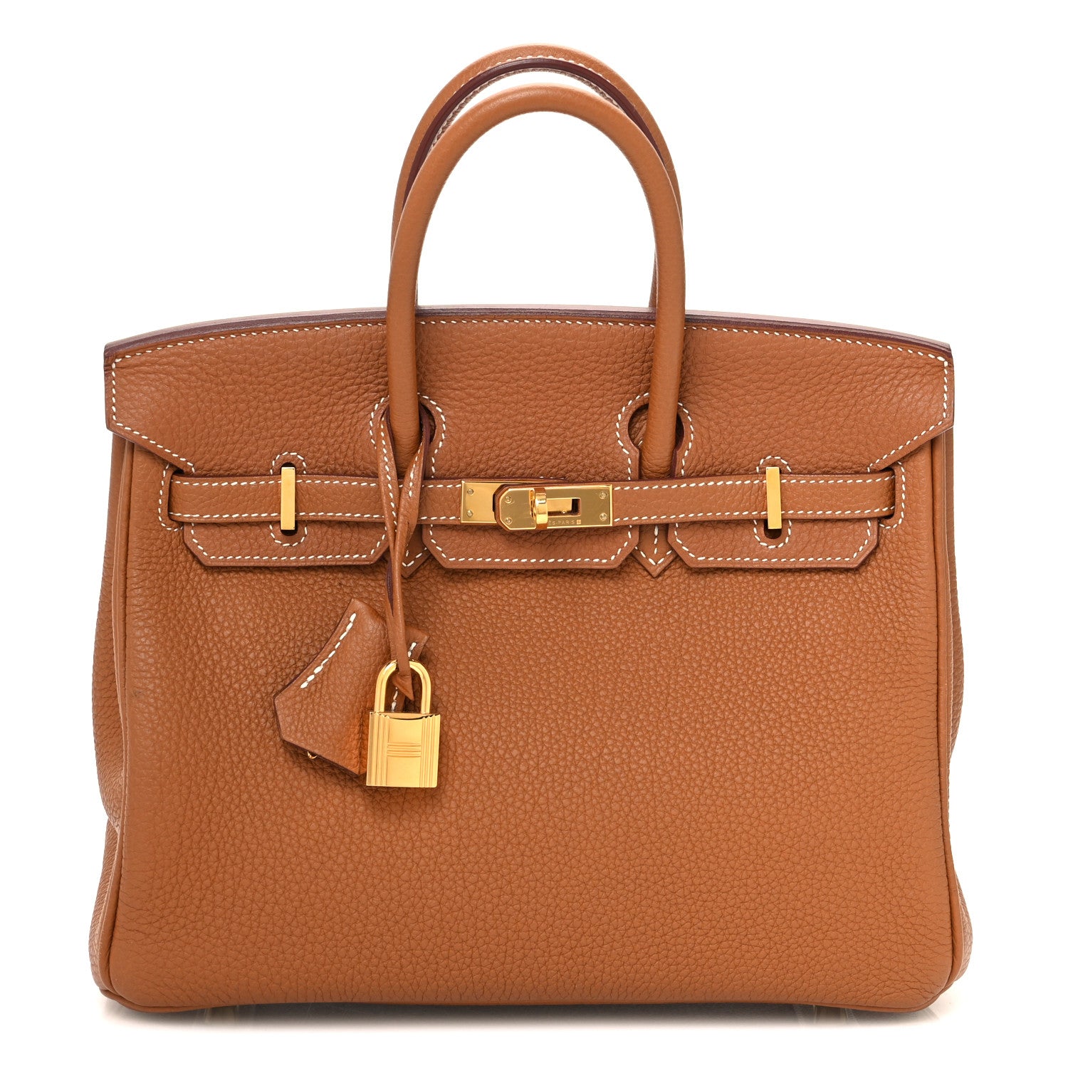 Hermes Togo Birkin Handbag Gold Travel Bag 25 Gold 1721278