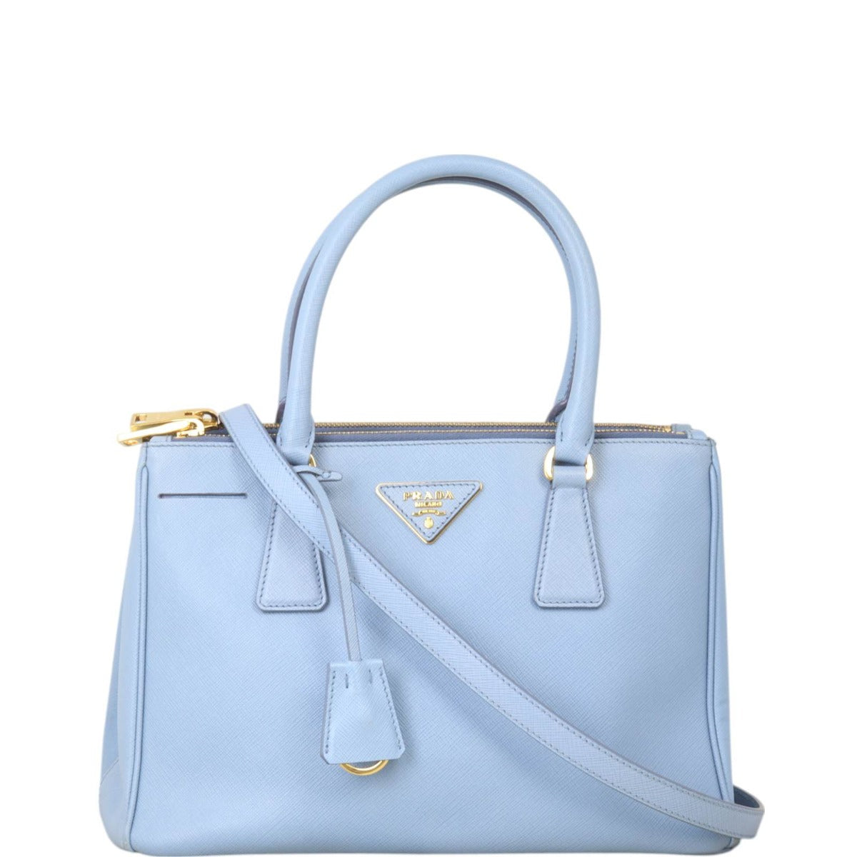 Prada Tote Bag Lux Galleria Double Tote 6 Saffiano Blue Small Crossbody Bag