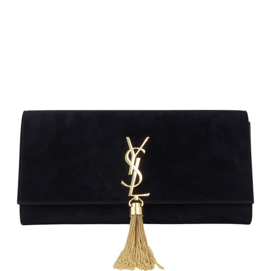 YSL Saint Laurent Kate Tassel Clutch Suede Clutch Bag