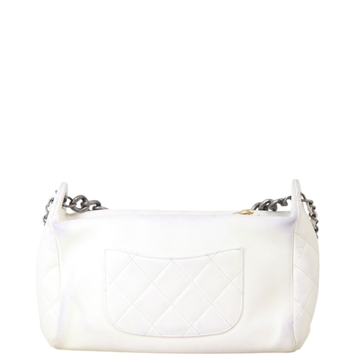 Chanel Written in Hobo Quilted White Crossbody Bag