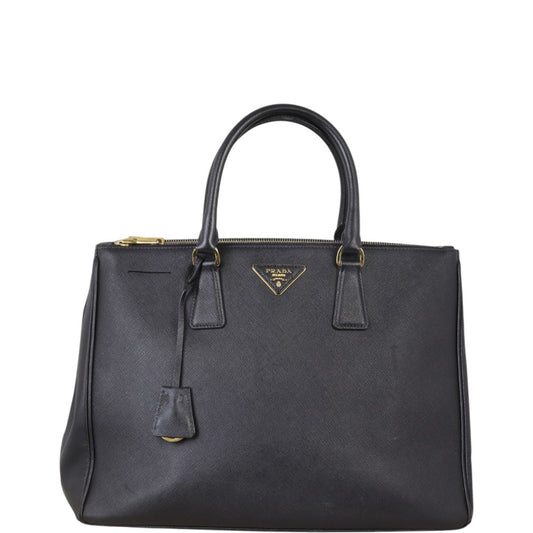 Prada Tote Bag Lux Galleria Double Tote 2 Saffiano Black Large