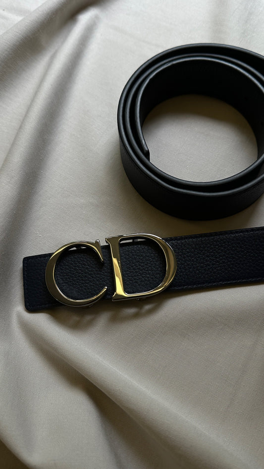 Dior Reversible CD Belt 35 Black Navy