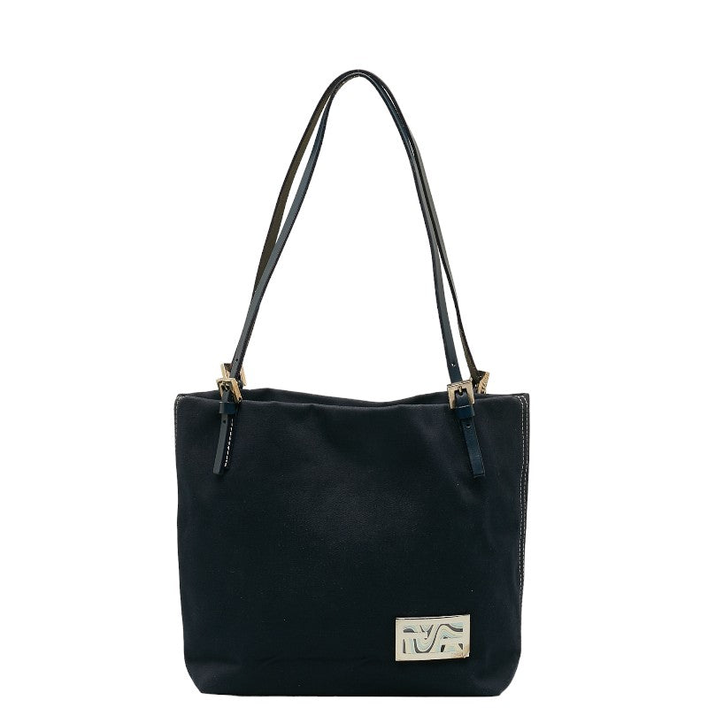 Fendi Hardware 2Way Bag Leather Canvas Logo Tote Bag