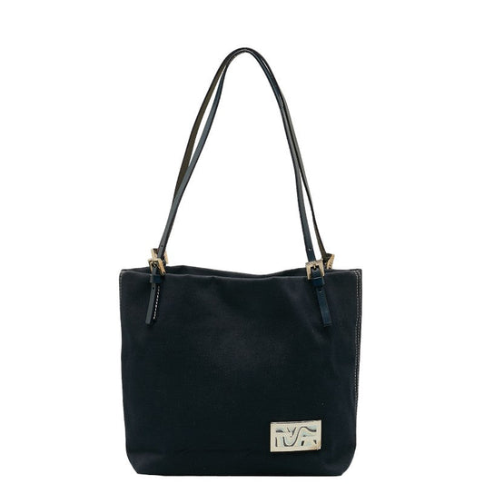 Fendi Hardware 2Way Bag Leather Canvas Logo Tote Bag
