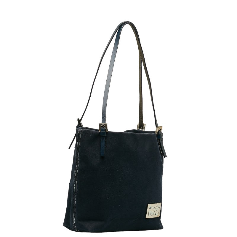 Fendi Hardware 2Way Bag Leather Canvas Logo Tote Bag