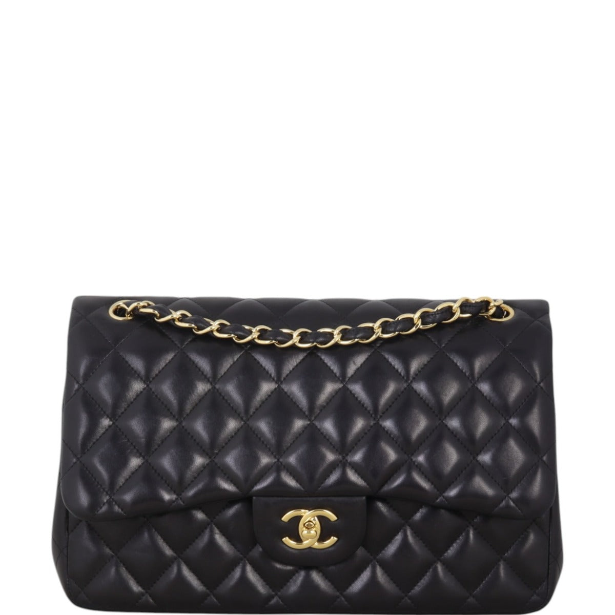Chanel Classic Double Jumbo Handbag Quilted Black Crossbody Bag Jumbo 06012025