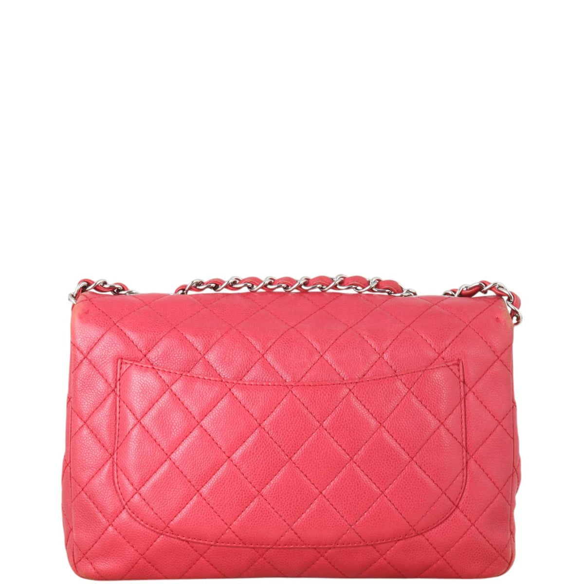 Chanel Classic Single Jumbo Caviar Handbag Quilted Red Crossbody Bag