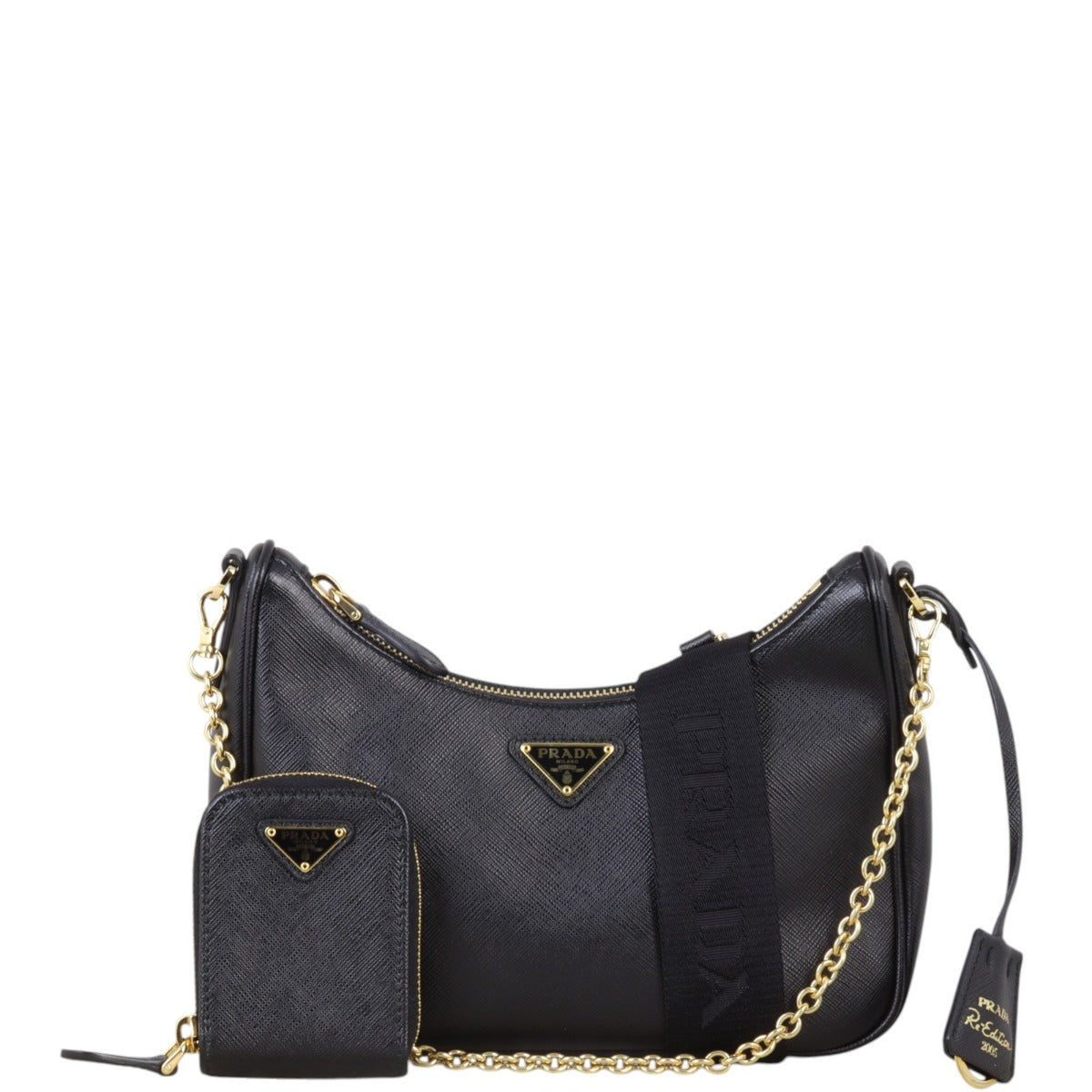 Prada Crossbody Bag Re-edition Shoulder Bag 3 Saffiano Black