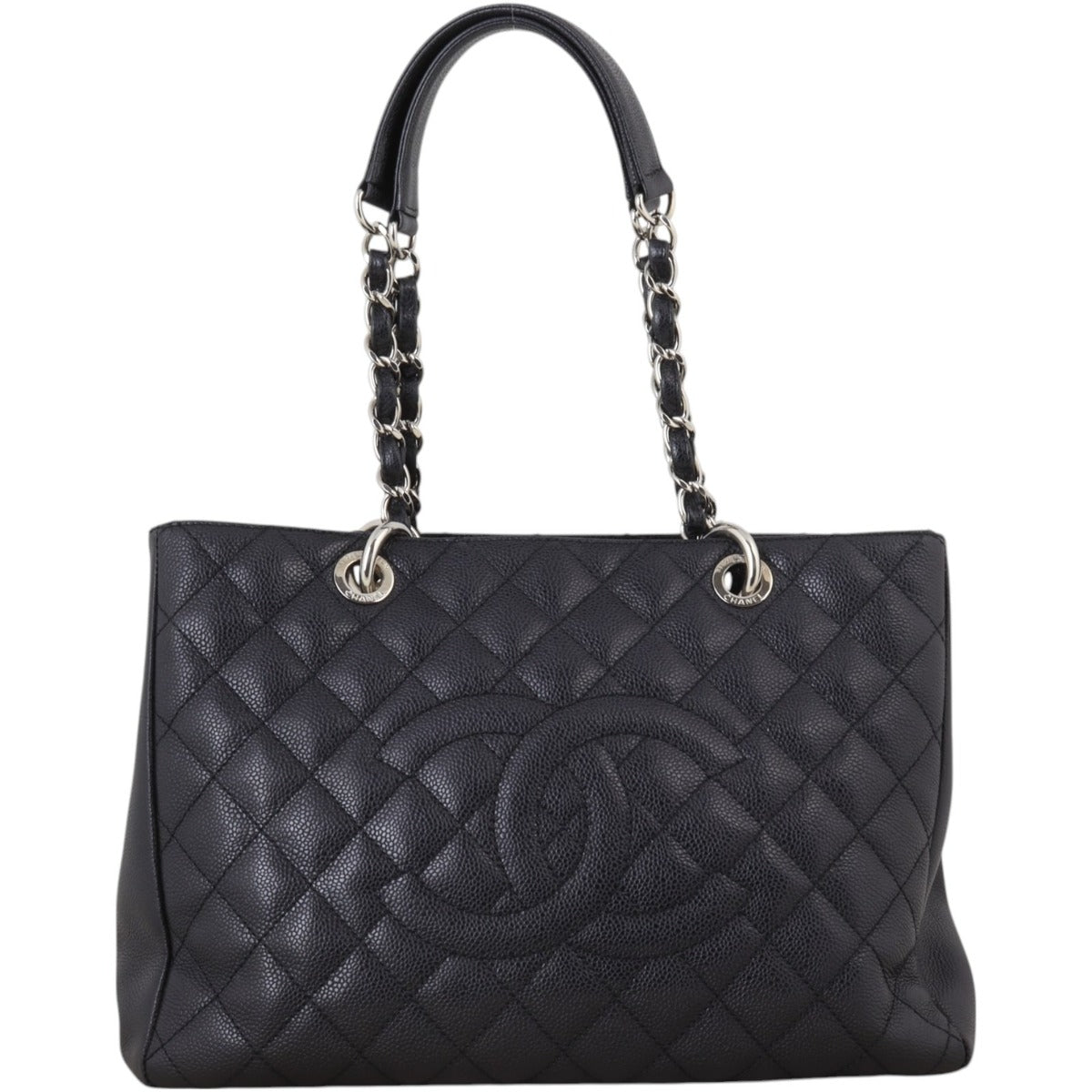 Chanel Grand Shopping Tote Quilted Black Shoulder Bag Tote 10012025