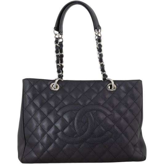 Chanel Grand Shopping Tote Quilted Black Shoulder Bag Tote 10012025