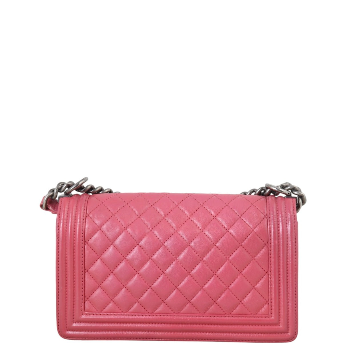 Chanel Boy Old Handbag Quilted Pink Crossbody Bag