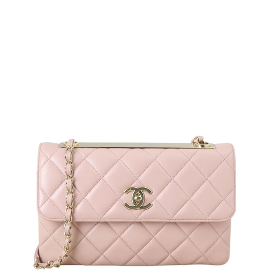 Chanel CC Trendy Pouch Crossbody Quilted Pink Crossbody Bag