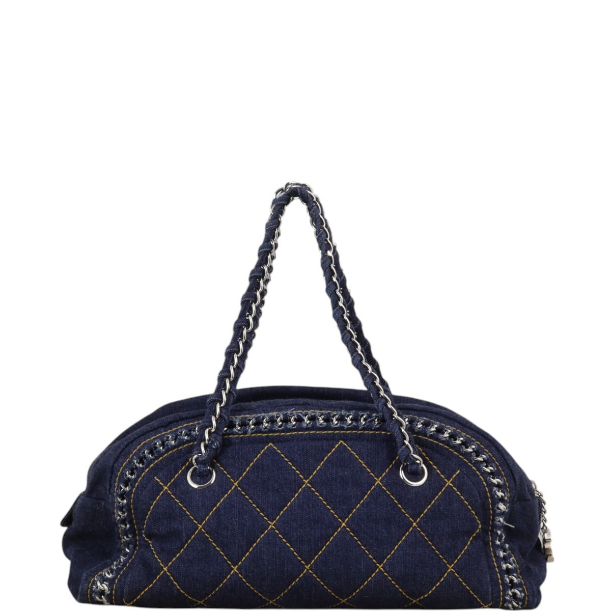 Chanel Luxe Ligne Bowler Handbag Denim Blue