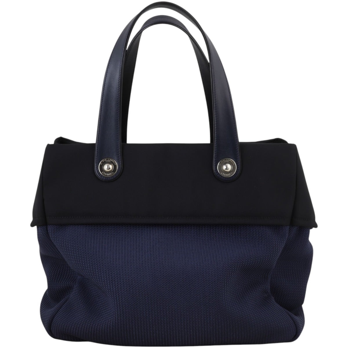 Chanel Rue Cambon Shopping Tote Black Blue Tote Bag