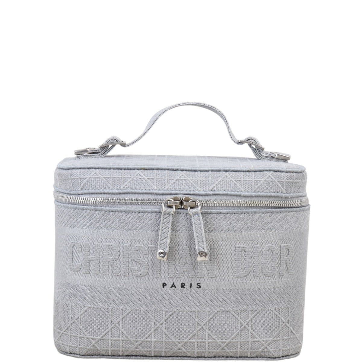 Dior D Lite Cannage Vanity Case Handbag Canvas Travel Bag