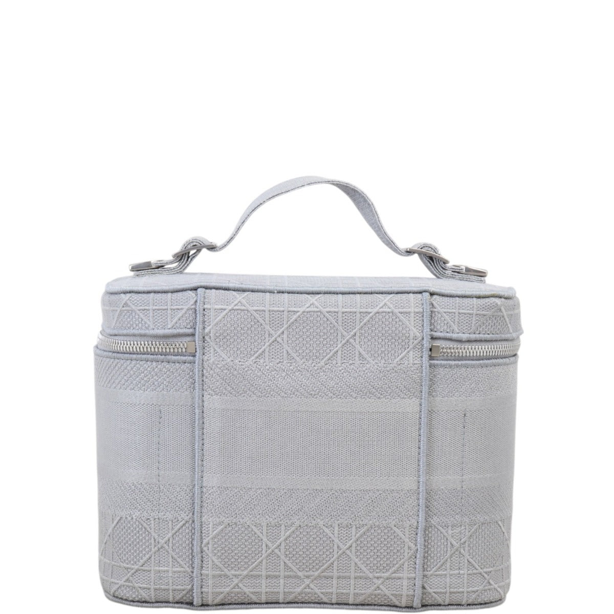 Dior D Lite Cannage Vanity Case Handbag Canvas Travel Bag