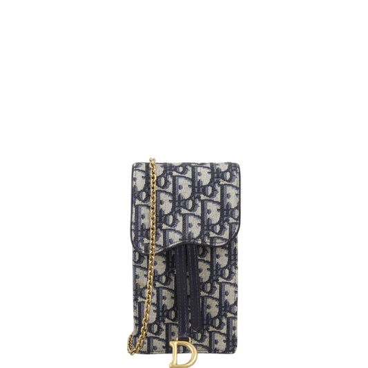 Dior Crossbody Bag Vertical Saddle Pouch Oblique Canvas Shoulder Bag