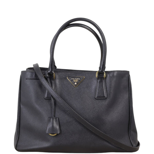 Prada Tote Bag Lux Tote 2 Saffiano Black Small Shoulder Bag