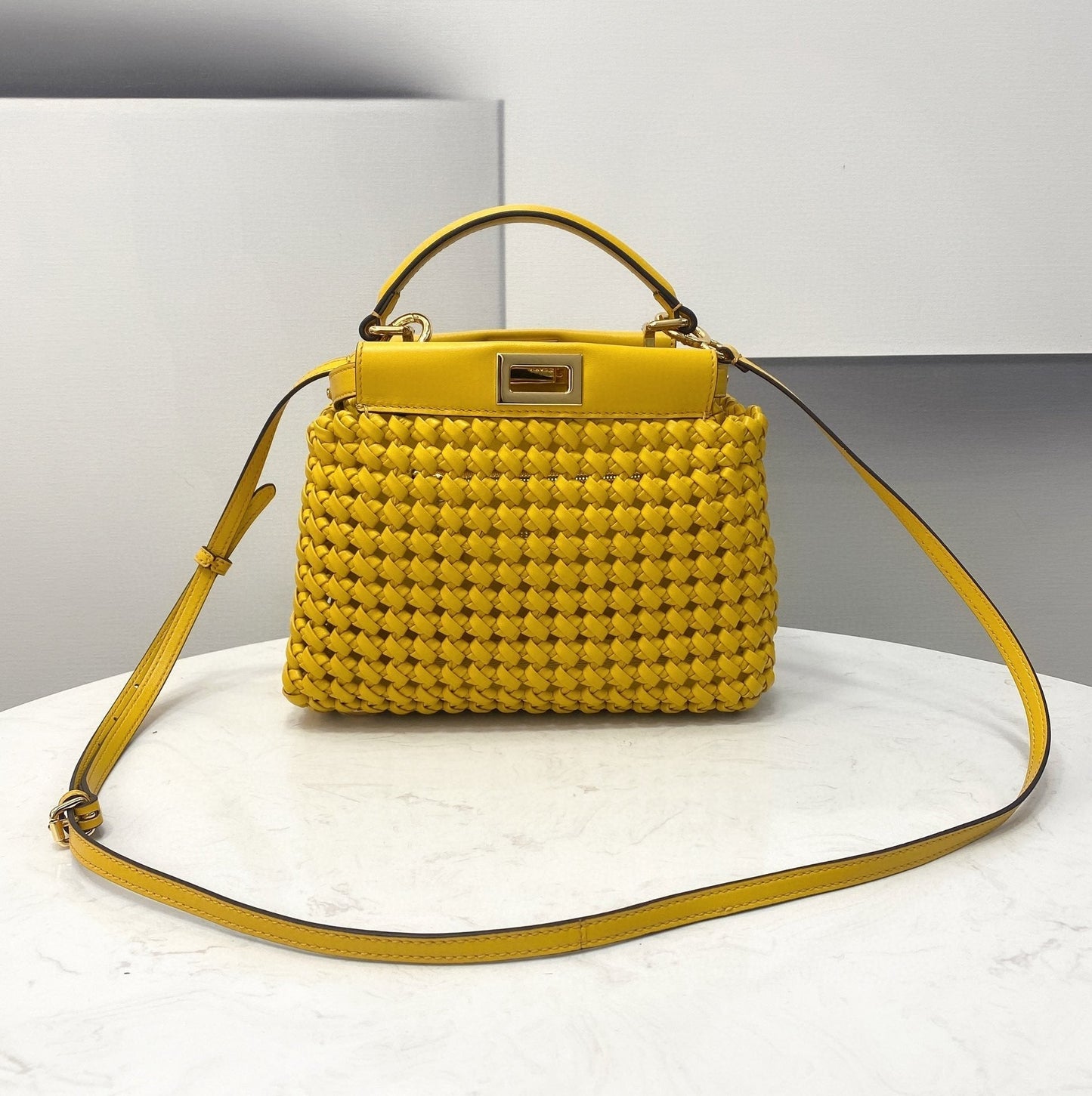 Yellow Braided Mini Travel Bag
