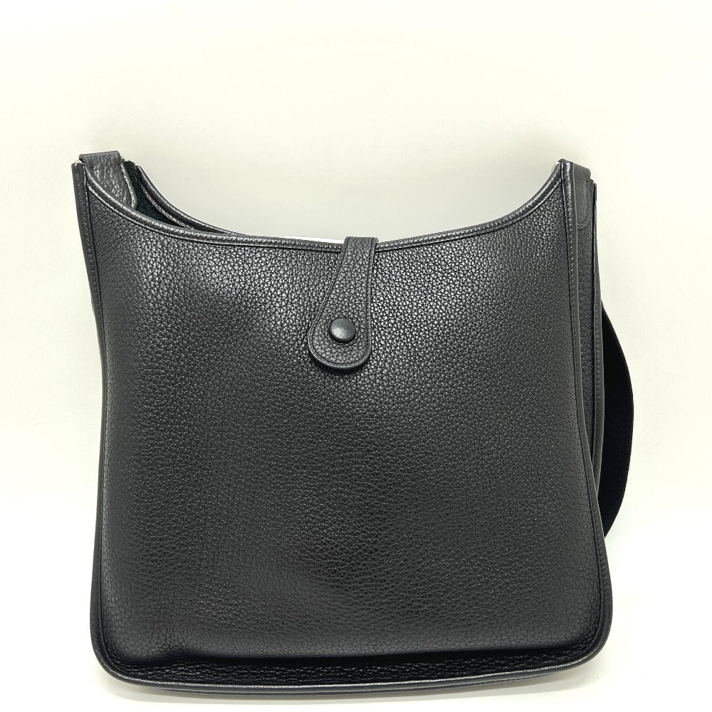 Hermes Shoulder Bag Taurillon Clemence Evelyn 1Gm Black