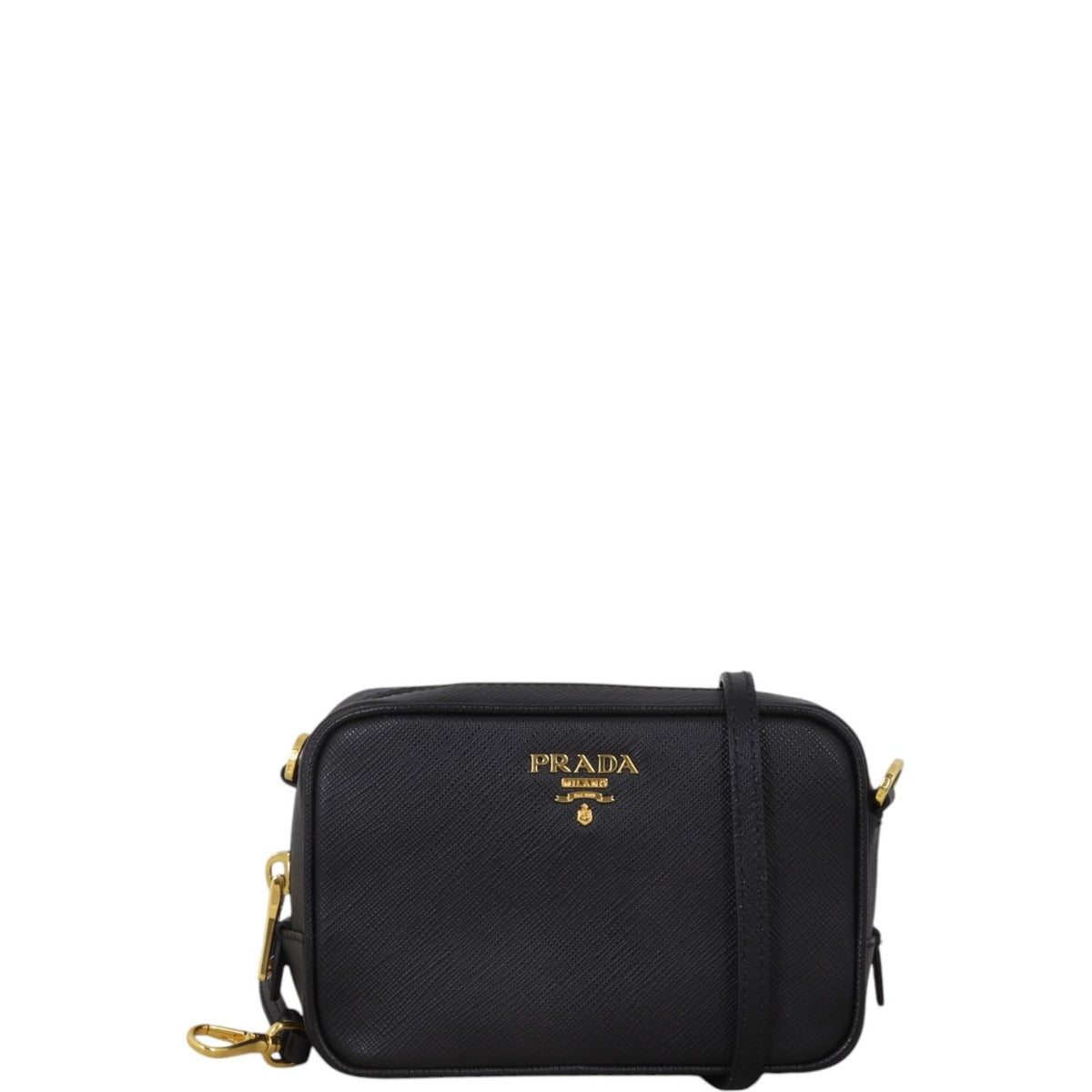 Prada Crossbody Bag Camera Bag Saffiano Black Mini Shoulder Bag