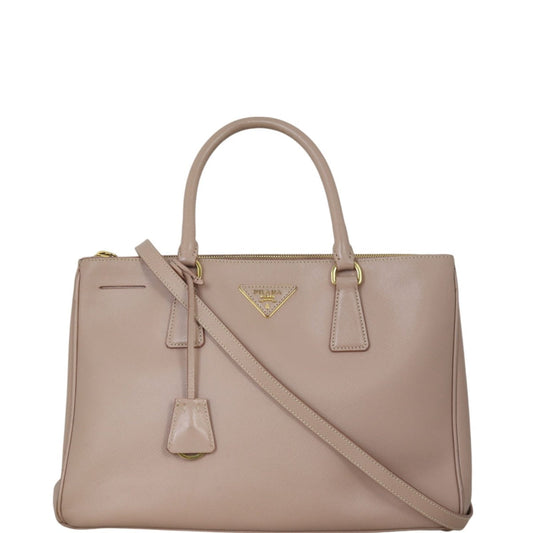 Prada Tote Bag Lux Galleria Double Tote 19 Saffiano Pink Medium