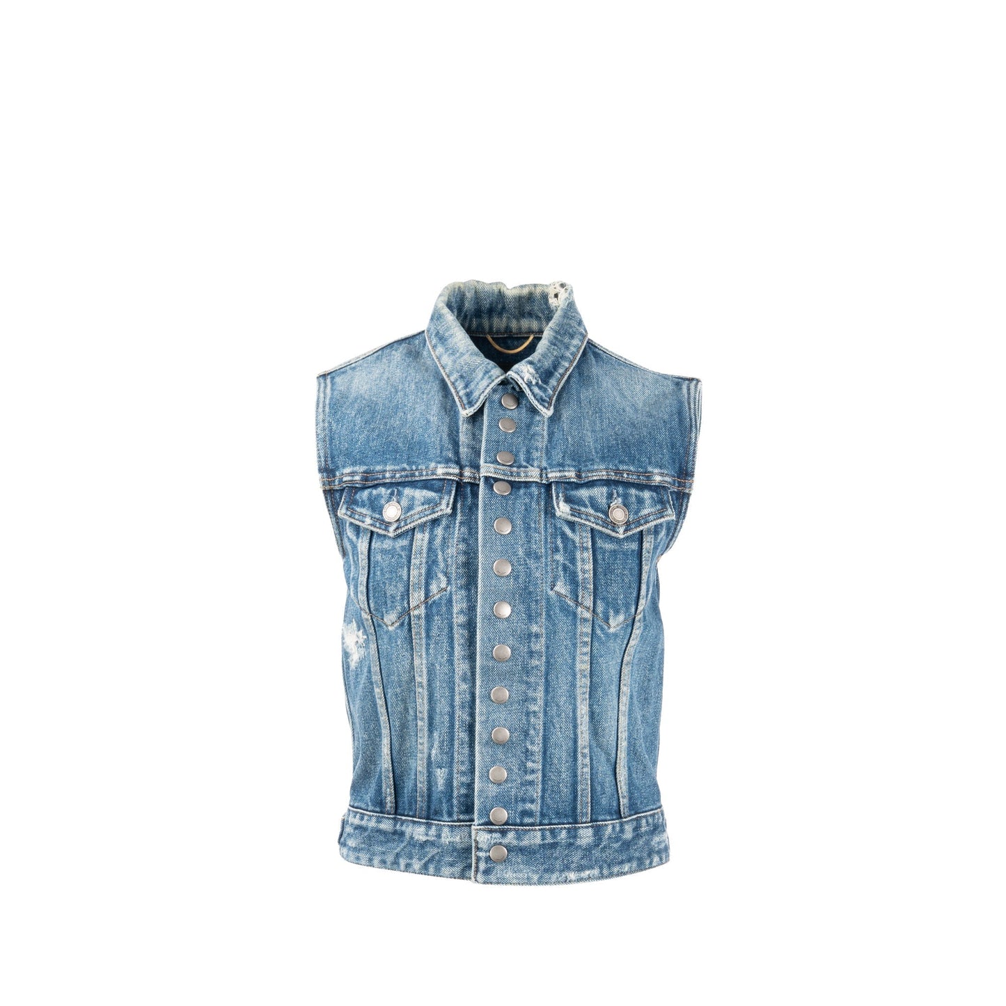 YSL Saint Laurent Saint Laurent Size Sleeveless Vest Cotton Travel Denim Blue Travel Bag